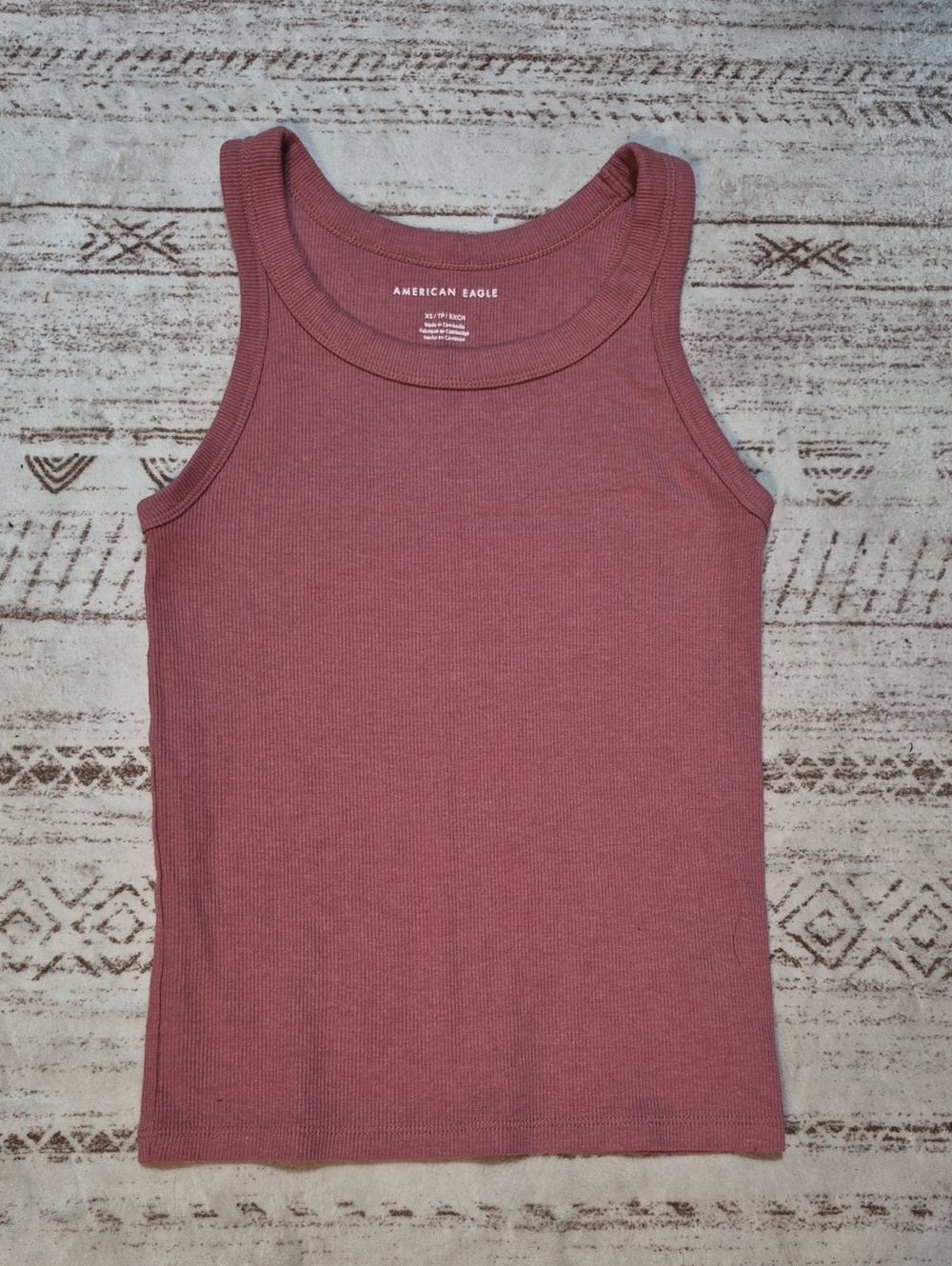 American Eagle Outfitters Mauve Ribbed Tank Top